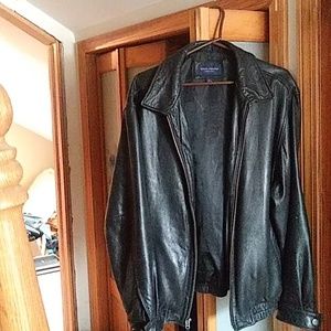 a black leather jacket